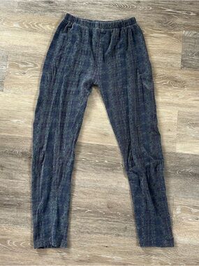 Shine star purple, blue and gray plaid leggings Sz s/m